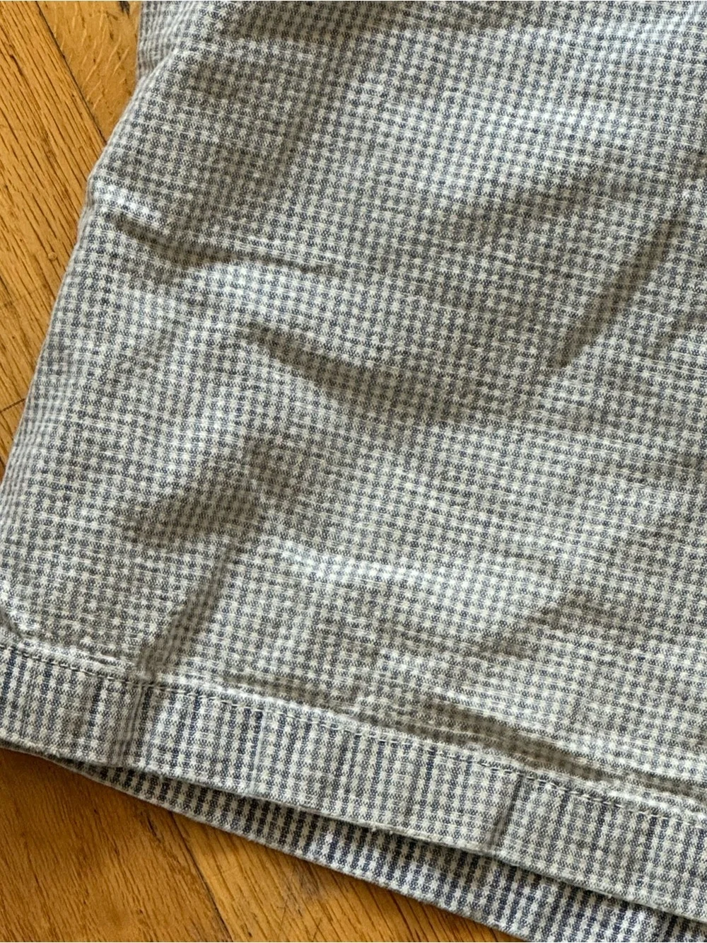 Gloria Vanderbilt Light Blue Micro-Check High Waist Shorts - Seersucker Style